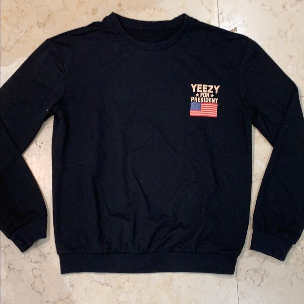 Black Long-sleeve "YEEZY FOR PRESIDENT" Crewneck